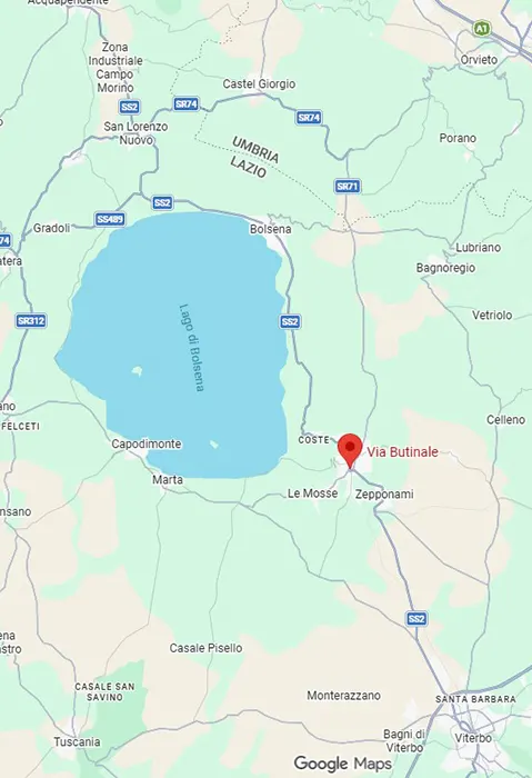 Paesaggio della Tuscia viterbese da Montefiascone — casa vacanze AuraVista, zona Lago di Bolsena